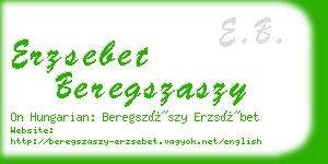 erzsebet beregszaszy business card